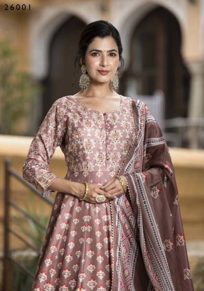 TEJASVEE SAMANTA 26001 TO 26006 DESIGNER SILK GOWN WHOLESALER IN INDIA